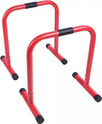 Produktbild von Dip Barren Push-up Stand Bar Fitness Parallettes 73x61cm Calisthenics ROT