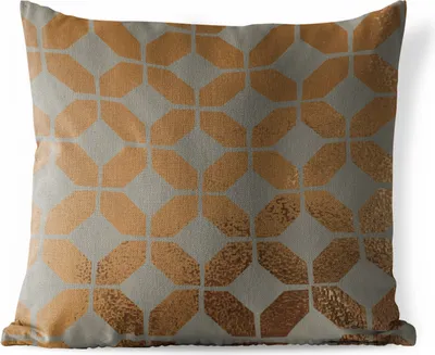 Produktbild von MuchoWow® Outdoor Kissen - Muster - Luxus - Gold - Grau - 45x45 cm - Wetterfest - Lounge Kissen - Fotokissen - Dekoratives Kissen