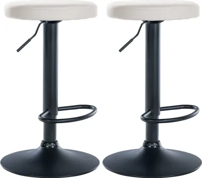 Produktbild von 2er Set Barhocker HLO-CP290 Kunstleder schwarz  weiß
