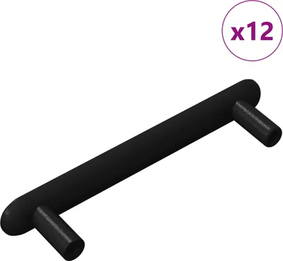 Produktbild von vidaXL Schrankgriff 12 pcs Schwarz 121 x 16.6 x 28.3 mm Eisen
