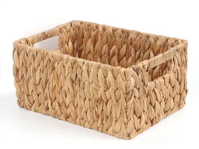 Rieten Plankmanden, 34x24x16,5 cm, Natur, mit Griffen