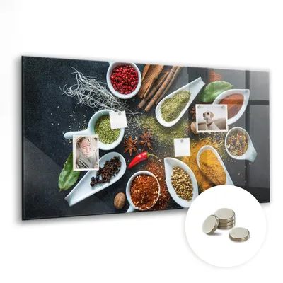 Produktbild von Dekorative Magnettafel 120x60 cm - Magnetwand - für Fotos, Karten und Notizen - Fotowand - Memoboard - Magnetpinnwand - Wanddekoration - Gewürze