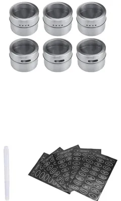 Produktbild von Set aus magnetischen Gewürzbehältern aus Edelstahl