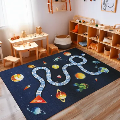 Produktbild von Teppich Kinderzimmer Flauschiger Kinderteppich und Weicher & Rutschfester Spielteppich für Mädchen & Jungen, Größe: 160 x 230 cm, Farbe: Marineblau-10