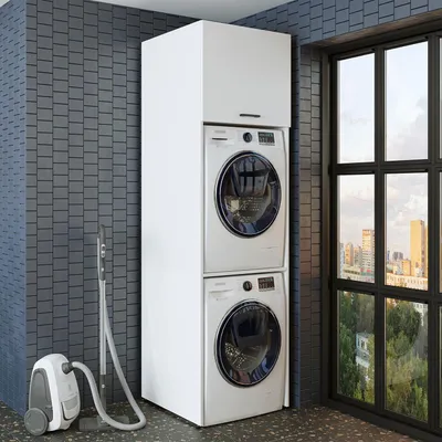 Produktbild von Roomart DUO-II Waschturm 67 cm breit, Weiß