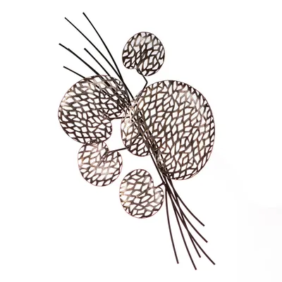 Produktbild von Casablanca Tischdeko / Wanddeko "Purley Leaves" Metall braun / silberfarben Antikfinish 5 unterschiedlich große Blätter zum Stellen und Hängen H: 10 cm B: 52 cm T: 27cm 74993