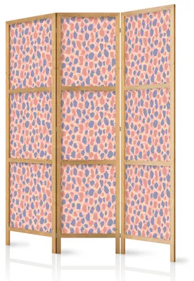 Immagine prodotto di Pannello divisorio giapponese, 3 ante, pieghevole, realizzato in tessuto non tessuto di alta qualità, con motivo colorato a tema animali, ideale per l'ufficio, dimensioni 135 cm x 172 cm