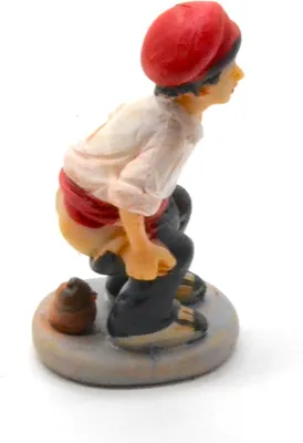 Weihnachtsfigur, versteckte Krippe, 6,5 cm, satirisch, braun