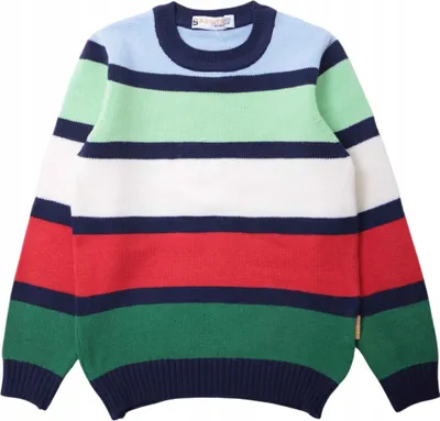 Immagine prodotto di Maglione in cotone per ragazzi - Taglia 116 - A righe - Maglione invernale colorato per bambini