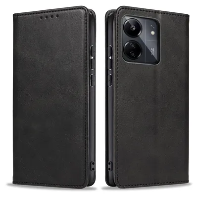 Produktbild von Handyhülle für Xiaomi Redmi 13C Kunstleder Flip Cover Hülle Klapphülle Case Kartenfach Farbe: Schwarz