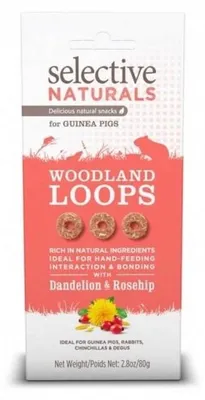 Produktbild von Woodland Loops Leckerlis für Meerschweinchen und Nagetiere - selektiv
