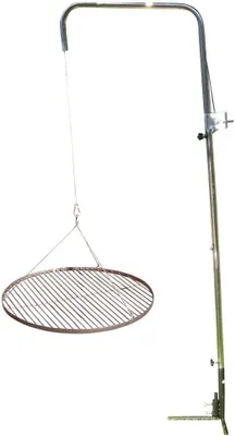 Imagen del producto de Soporte para parrilla de acero inoxidable + rejilla de acero inoxidable de 70 cm