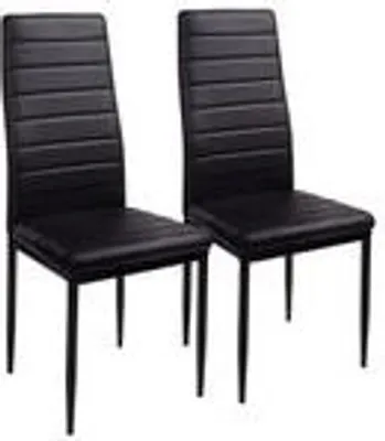 Produktbild von Esszimmerstühle 2/4/6/8 Set Stuhl Küchenstuhl Wohnzimmerstühle Kunstleder Stühle , Farbe:Schwarz;Set:2er