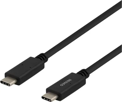 Image de DELTACO Câble USB 2.0 USB-C vers USB-C, 1 m, USB-IF, 480 Mbit/s, noir
