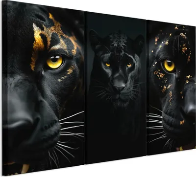 Zdjęcie produktu dla Zestaw 3 obrazów na płótnie LUMASOUL do salonu, motyw: zwierzęta, wymiary: 90x60 cm. Idealny do sypialni, przedpokoju, biura i kuchni
