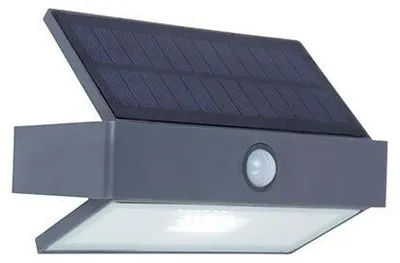 Immagine prodotto di Applique solare a LED LUTEC a 1 luce in plastica resistente alle intemperie antracite bianco freddo 2W