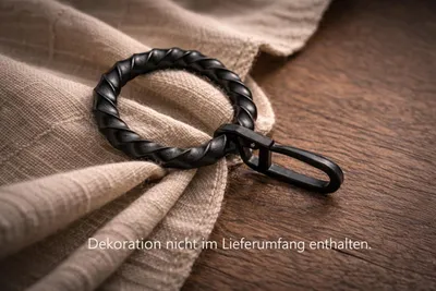 Produktbild von rewagi® 50 Stück Gardinenringe schwarz Ø 28/38 mm mit Faltenhaken Kunststoff