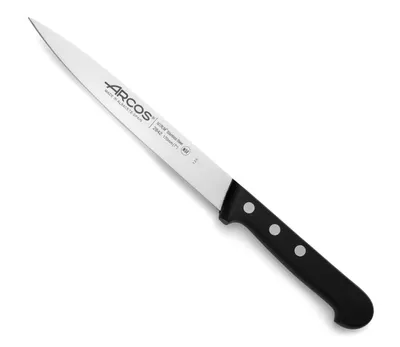 Arcos Set 3 Coltelli Da Cucina Serie Riviera (Nero) - Mondador, Santoku E Chef - Lama In Acciaio Inox E Manico In Poliossimetilene