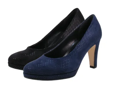 Produktbild von Gabor 91-270 Schuhe Damen Microvelour Plateau Pumps Weite F, Schuhgröße:40.5, Farbe:Schwarz