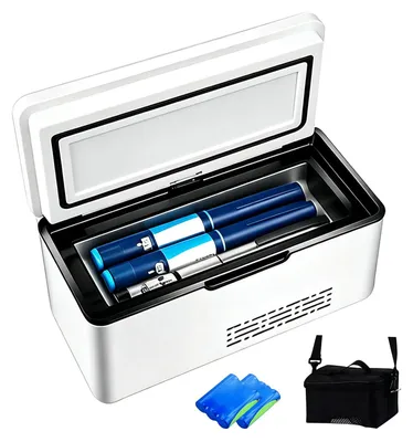 Tragbare Insulin-Kühlbox 2–8 °C, 2×10200 mAh Akku, LED-Touchscreen