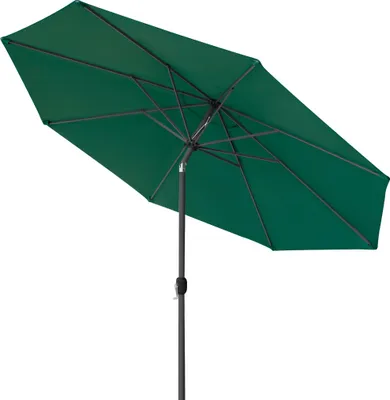 Produktbild von Sonnenschirm 3,5m rund grün Garten Balkon knickbar mit Kurbel UV-Schutz Gestell anthrazit paramondo interpara