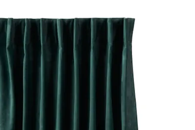 Produktbild von LIFA LIVING Blickdichter Vorhang in 150 x 250 cm & Dunkelgrün, Samt Gardine mit Kräuselband für Schiene, Waschbare Verdunklungsvorhänge aus Polyester