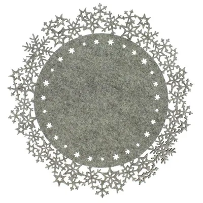 Produktbild von 6 x Platzset aus Filz  Ø 35 cm Tischset Grau - Untersetzer Weihnachten Filztischset Filzplatzset