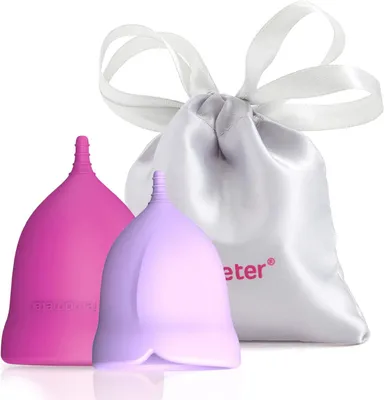 Produktbild von Wiederverwendbare Menstruationstasse aus medizinischem Silikon, weich, groß, 2Stück