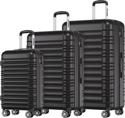 Produktbild von TRVLMORE Kofferset - 3-teilig - 38L Handgepäck + 70L und 110L Aufgabegepäck - Leichtgewicht - Trolley - Reisekoffer Set - Schwarz