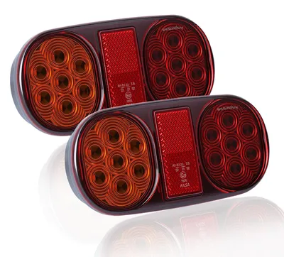 Image de 2 feux arrière à LED pour remorques, 12 V ou 24 V, étanches