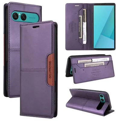 Produktbild von Handyhülle für Sony Xperia 10 VII Hülle, Leder Flip Wallet Kartenfach Stand Schutzhülle Lila
