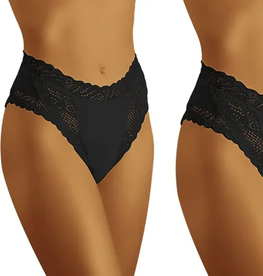 Produktbild von Wolbar ABRA Damen Slip Panty Spitze Mikrofaser, Farbe: Schwarz, Große: M