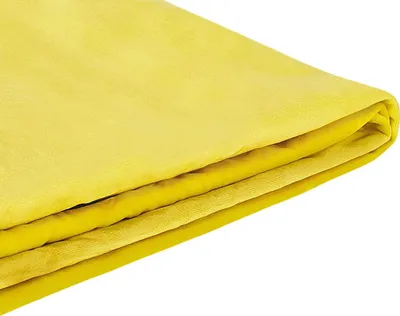 Obrázok produktu pre BELIANI Náhradný poťah na posteľ žltý zamat 160 x 200 cm snímateľné čalúnenie vhodné na pranie