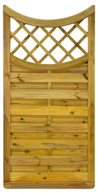 Produktbild von Ligna Gard Dichtzaun Lausanne Pro gebogen mit Rankgitter 90x180 cm Holzzaun Kiefer Kesseldruckimprägniert stabiler Rahmen 44x68 mm sehr stabil