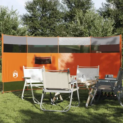 Immagine prodotto di Maison Exclusive - Tenda da campeggio/paravento, grigio e arancione, 366x152x152 cm, impermeabile