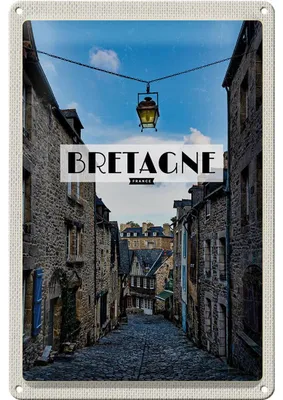 Produktbild von Blechschild Reise 20x30cm Bretagne France Altstadt Reiseziel