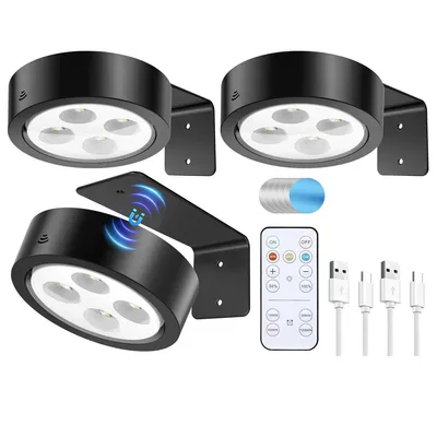 Produktbild von LED-Akku-Wandleuchten 3er Set mit Fernbedienung | Bildbeleuchtung mit Timer und 3 Farbtemperaturen
