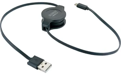 Obrázok produktu pre Schwaiger B631 1129 plochý predlžovací synchronizačný/nabíjací kábel micro USB (1,2 m) čierny