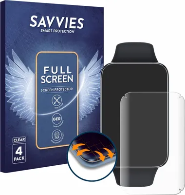 Produktbild von 4x Savvies Fullscreen Schutzfolie für Xiaomi Smart Band 7 Pro Displayschutz Folie Fullcover Klar Transparent