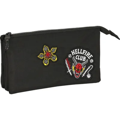 Obrázek produktu pro Safta Stranger Things Triple Pencil Case Black Man Black One Size