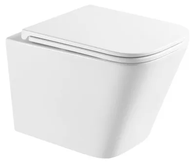 Produktbild von SAT B-Way Wand-WC Softclose-Sitz eckig spülrandlos Whirlflush, weiß
