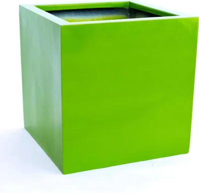Produktbild von Elegant Einrichten | Pflanzkübel | Fiberglas | quadratisch | 48x48x48cm | hochglanz avocado grün.