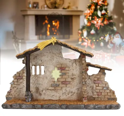 Productafbeelding van Gedetailleerde, realistische kerststalbeeld voor tafeldecoratie