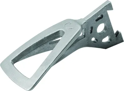 Ersatzteil für Eispickel; Modell "Adze" von Edelrid; aus Metall; mit einer flachen; breiten Kante und einer Öffnung.