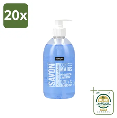 Productafbeelding van 20 x Sence handzeep Provencaalse lavendel - 500 ml - Voorraadverpakking - 20 stuks