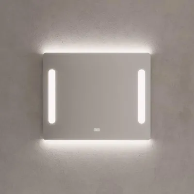 Imagen del producto de Espejo para baño Kronenbach, modelo Dream, de 80 x 65 cm, con sistema de calefacción para espejo y controlador LED