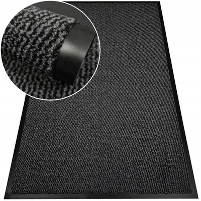 Produktbild von Nestor Schwarze Fußmatte 80x120 cm Gummiert Eingangsmatte