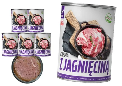 Obrázek produktu pro TufTuf | Krmivo pro psy s jehněčím masem – sada 6 plechovek po 400 g – mokré krmivo pro psy