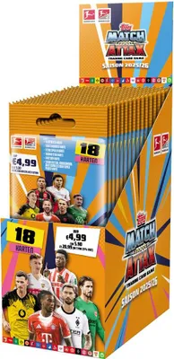 Produktbild von Topps Match Attax Bundesliga 2025/26 - 1 Power Pack Display+ Heartforcards® Versandschutz