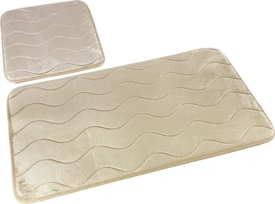 Produktbild von Badezimmer Teppiche Sumba Beige 23 - Zweiteilig 2 Stück: Teppich 45x75+ Unterlage 45x35